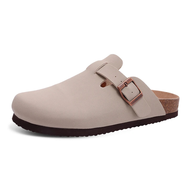 Women's Classic Cork Slippers | Comfortable Suede Clogs with Arch Support