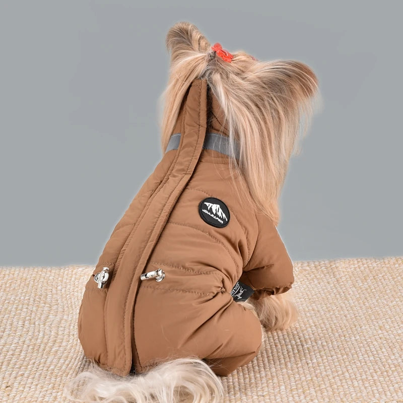 Winter Reflective Dog Parka | Cozy High Neck Jacket for Small Pets