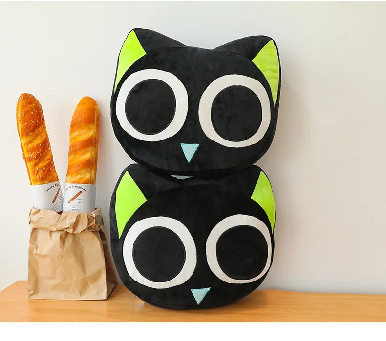 Kawaii Black Cat Plush Toy | Adorable Big Eye Cat Pillow