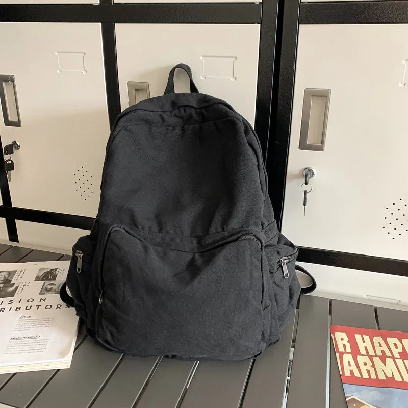 Vintage Washed Canvas Backpack | Stylish School & Travel Bag