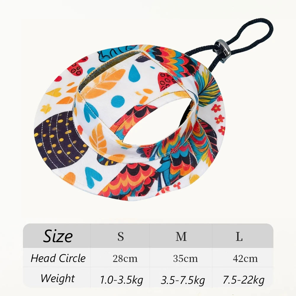 Cute Print Dog Hat for Small & Medium Dogs | Adjustable Pet Cap