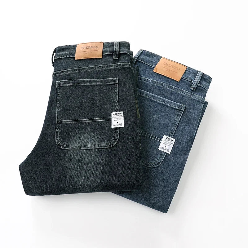 Men's Baggy Straight Wide Leg Jeans | Stylish Business Casual Pants