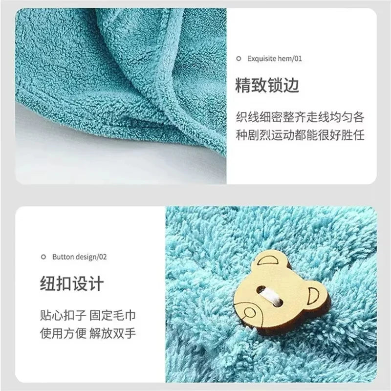 Soft Microfiber Dry Hair Towel | Quick-Dry Embroidered Shower Wrap