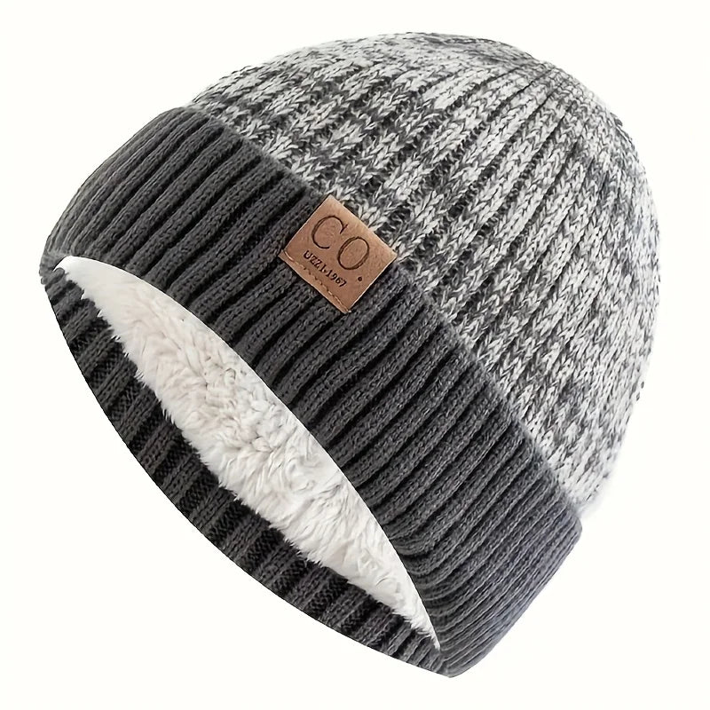 Unisex Warm Lined Knit Beanie | Cozy Brimless Ski Hat for Winter