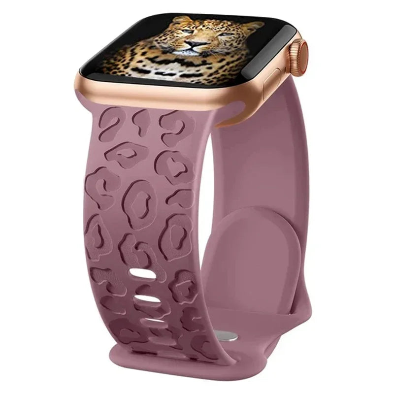 Stylish Engraved Silicone Watch Strap for Apple Watch