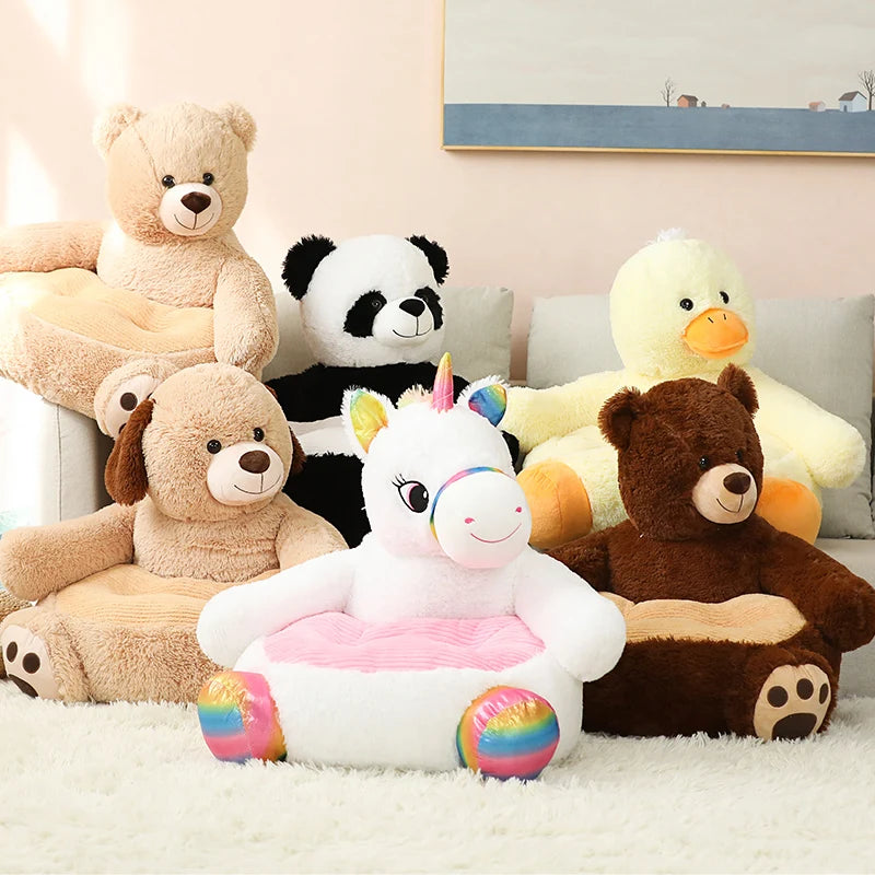 Adorable Plush Cartoon Animal Sofa Chair for Kids | Cozy & Fun