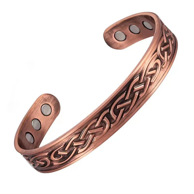 Vintage Magnetic Energy Wristband Bracelet | Antique Copper Charm