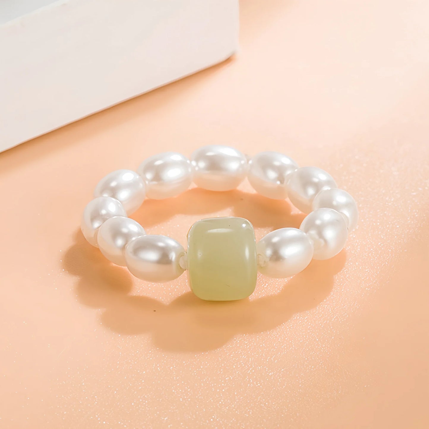 Adjustable Geometric Jade Ring for Women | Vintage Jewelry Gift