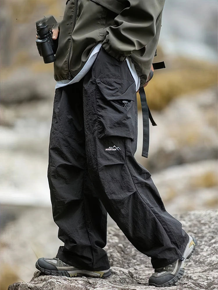 Men's Vintage Baggy Hiking Cargo Pants | Stylish Waterproof Trousers