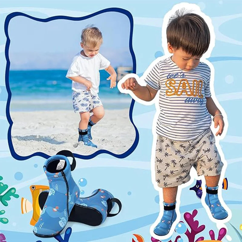 3mm Neoprene Wetsuit Socks for Kids | Non-Slip Swim Booties