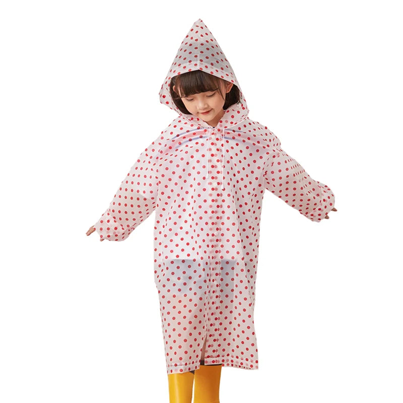 Kids Portable Hooded Raincoat | Waterproof Rain Poncho for Children