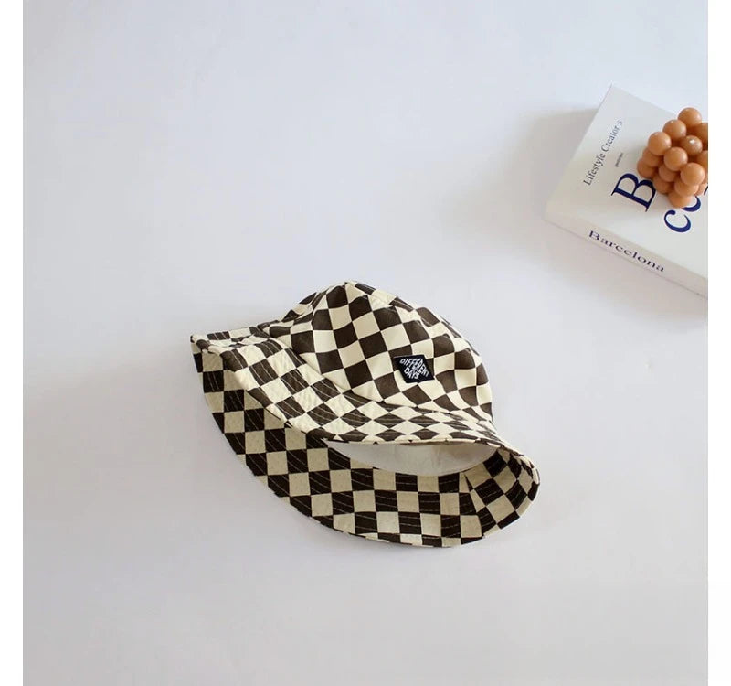 Checkerboard Pattern Kids Bucket Hat | Perfect Sun Protection