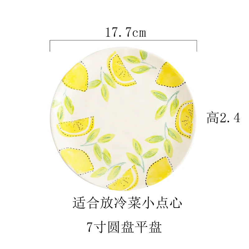 Japanese Style Ceramic Dining Set | Elegant Lemon Collection