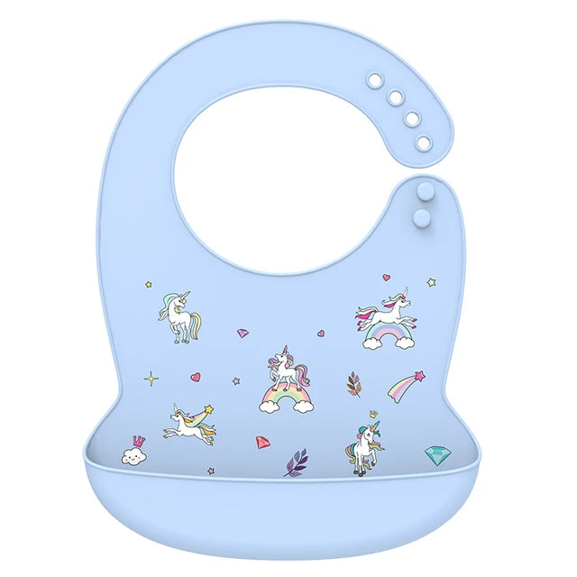Waterproof Silicone Baby Bibs | Adjustable Cute Feeding Aprons