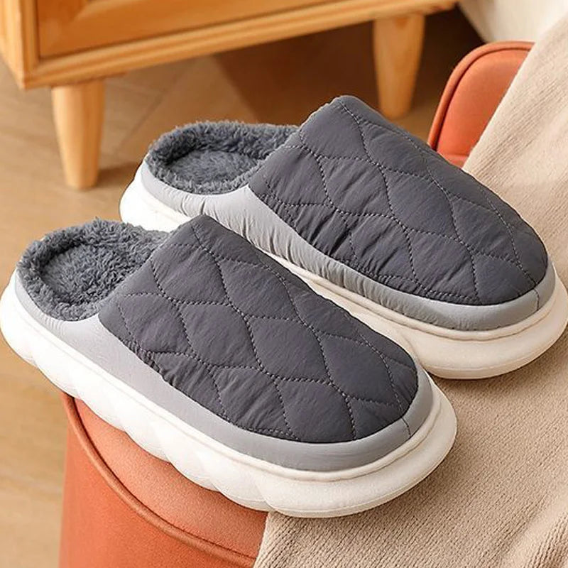 Men's Winter Waterproof Slippers | Cozy Indoor Home Shoes