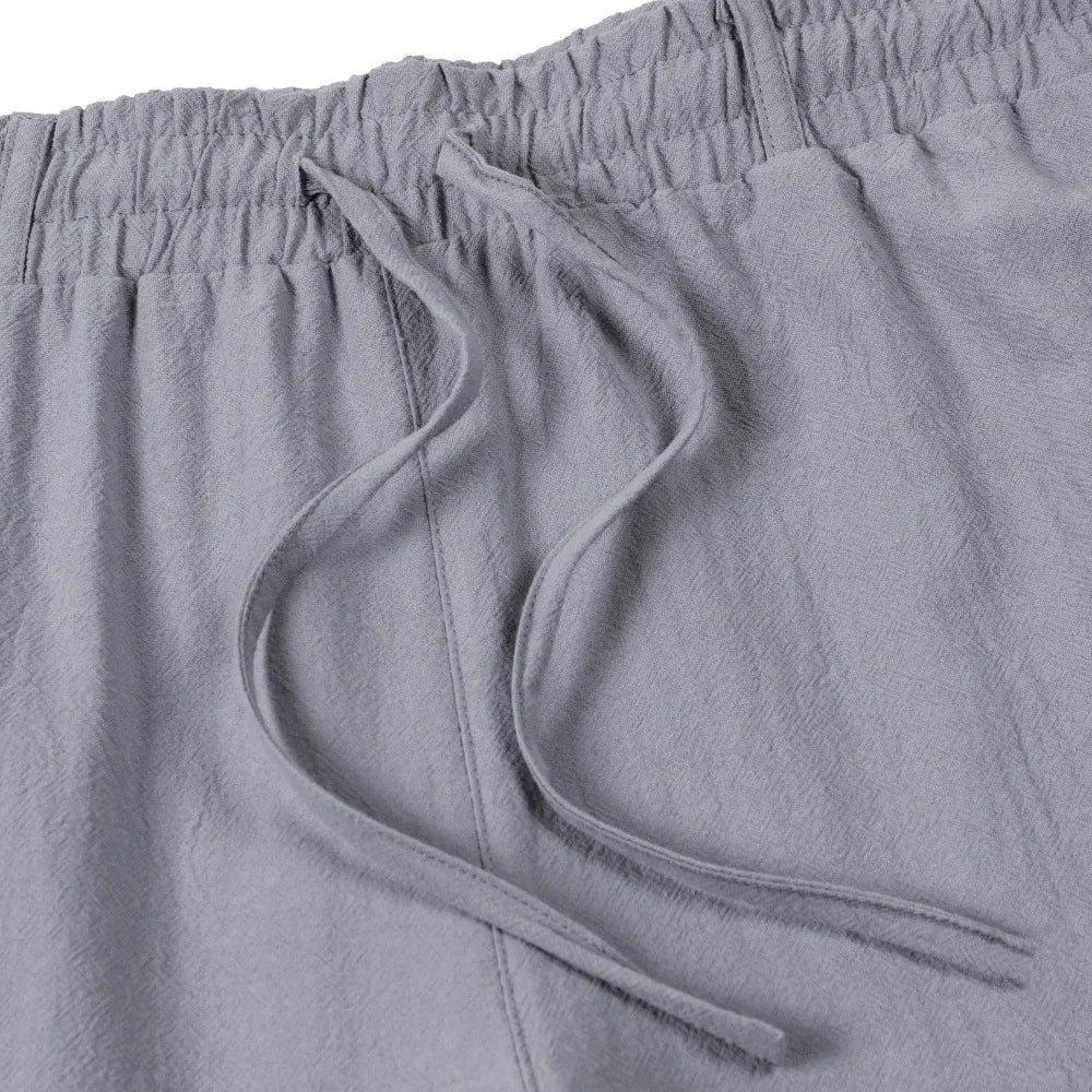 Men's Cotton Linen Multi-Pocket Trousers | Stylish & Functional Fit
