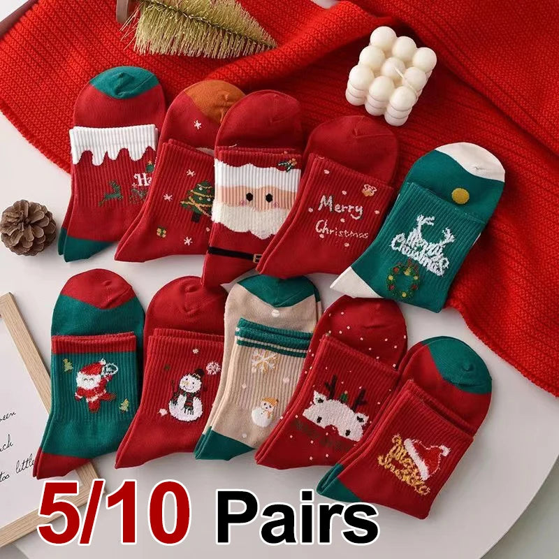 Cute Christmas Pattern Cotton Socks | Cozy Winter Gift Essentials