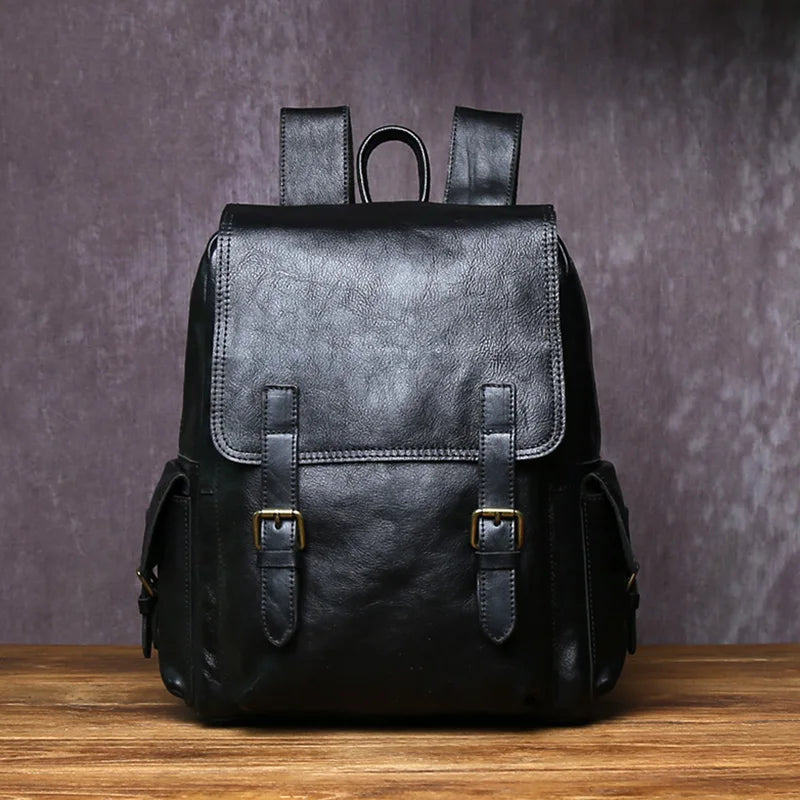 Handmade Leather Men's Backpack | Stylish Cowhide Computer Bag