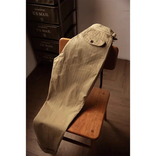 Men's Herringbone Cotton Gurkha Pants for Casual Style