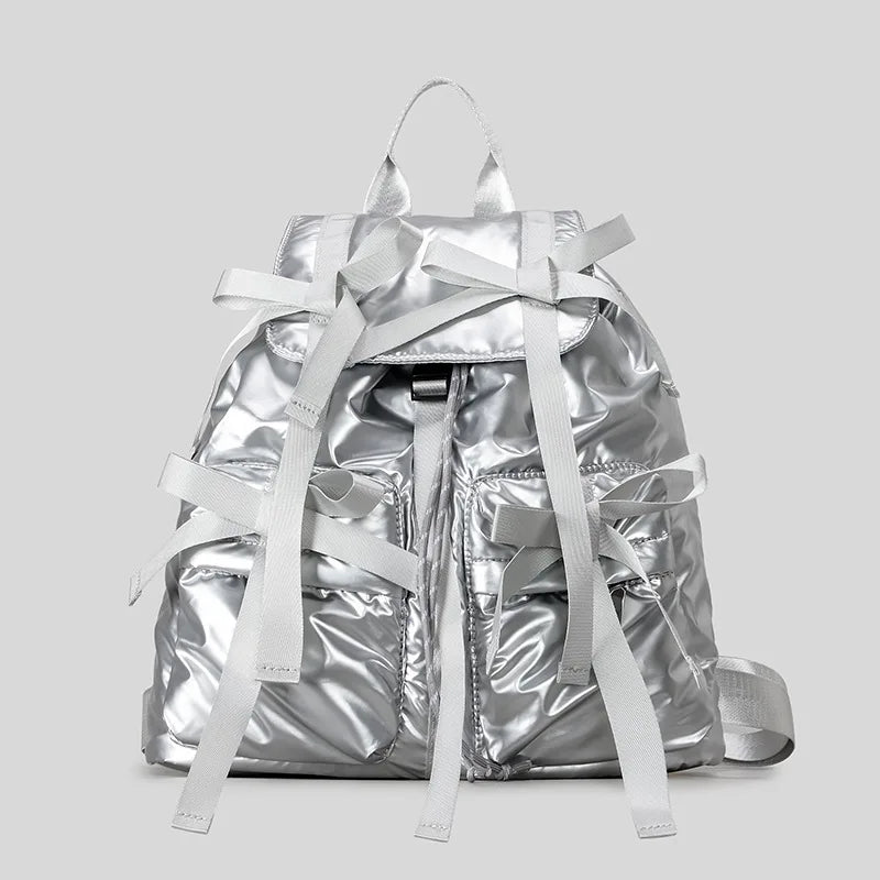 Fashion Y2K Bow Casual Backpack | High-Quality Nylon Shoulder Bag