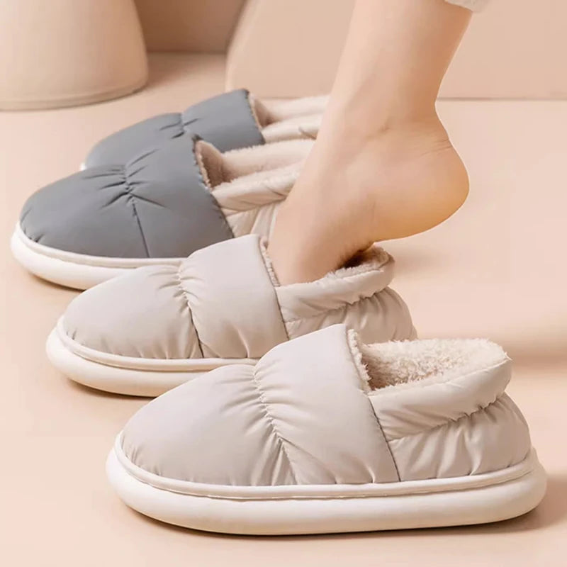 Women's Cotton Patchwork Slippers | Warm Anti-Slip Indoor Shoes