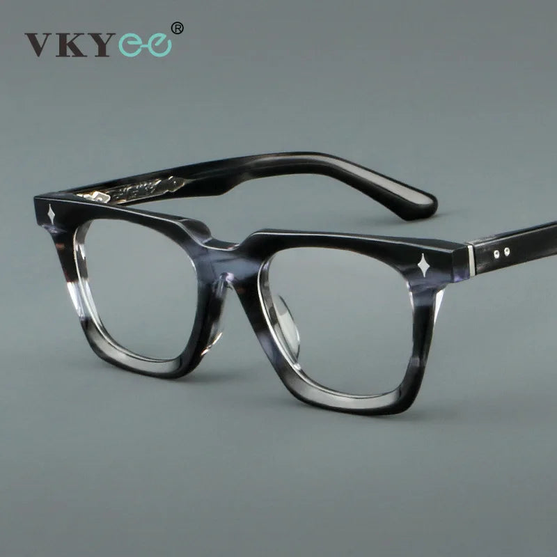 Classic Retro Square Acetate Anti-Blue Light Reading Glasses 2026