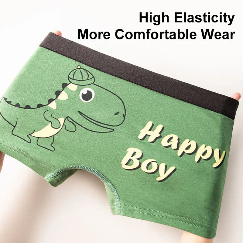 Boys' 4-Pack Cotton Boxer Briefs | Comfortable & Fun Designs