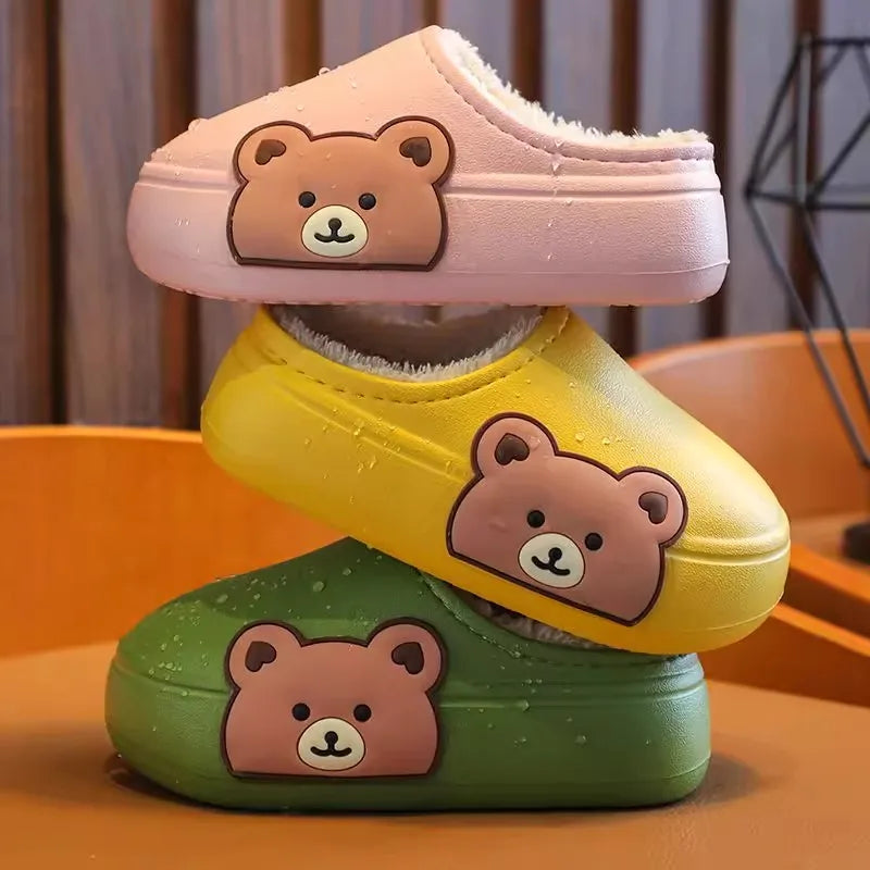 Children's Waterproof Anti-Slip Cotton Slippers | Cozy Winter Footwear