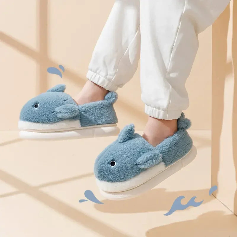 Cozy Shark Pattern Home Slippers for Men & Women | Warm Comfort