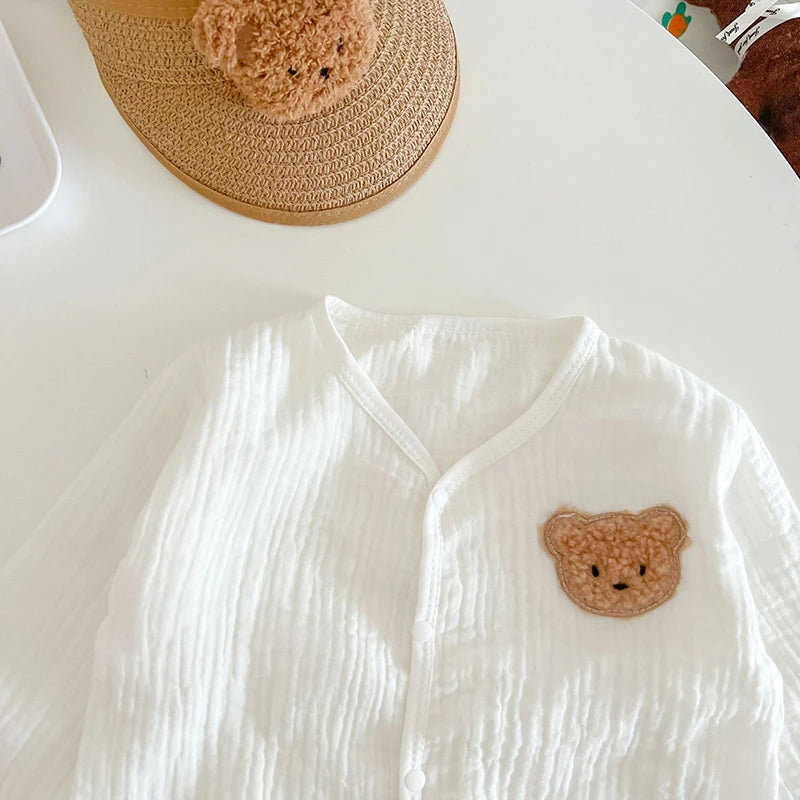 3Pcs Muslin Baby Jumpsuit Set | Stylish Summer Outfit for Kids