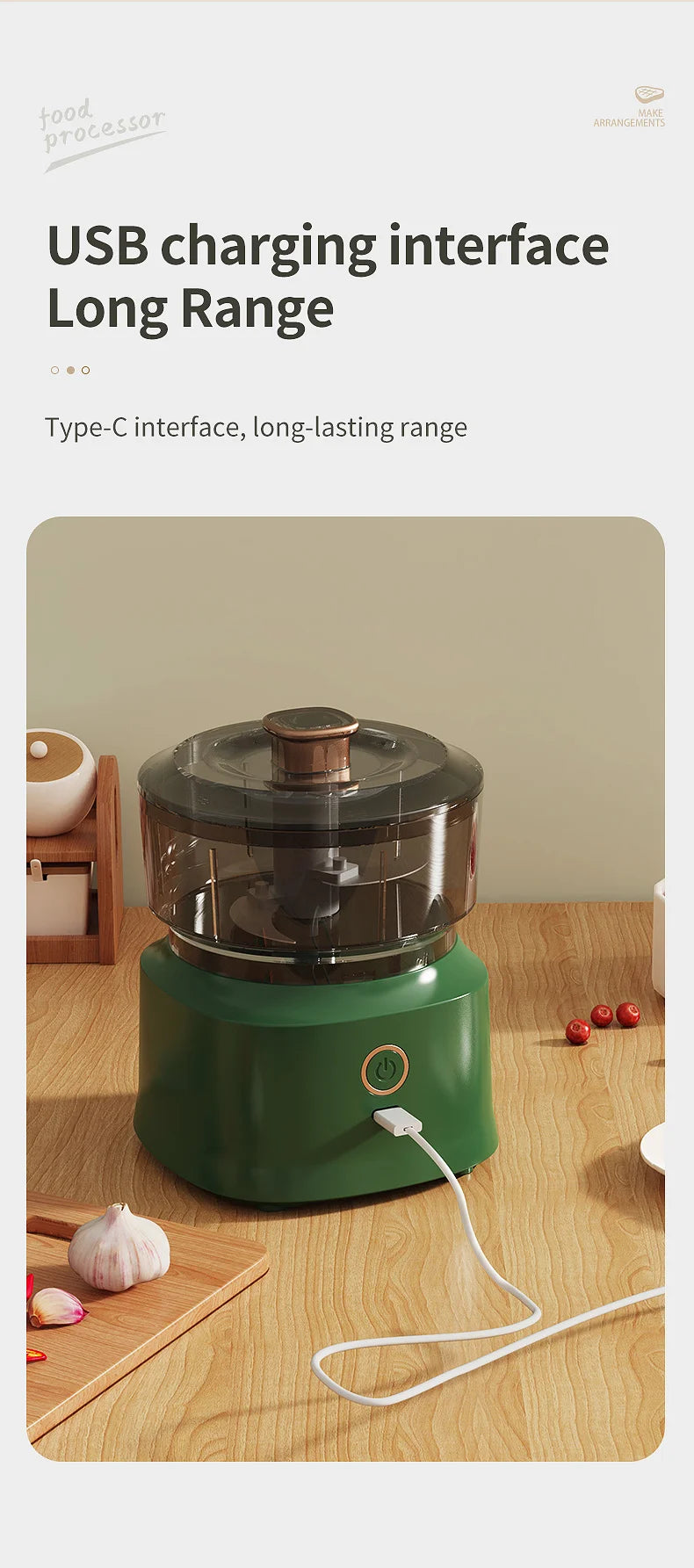 Mini Wireless Electric Garlic Press | Dual Purpose Food Shredder
