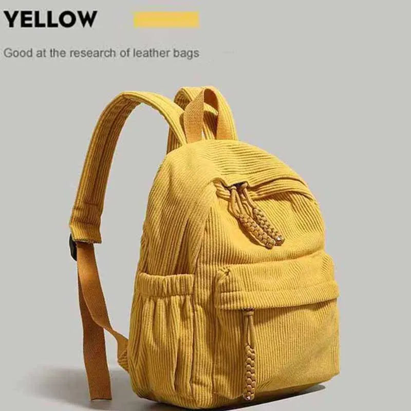 Trendy Women's Multi-color Corduroy Backpack | Stylish Daily Bag
