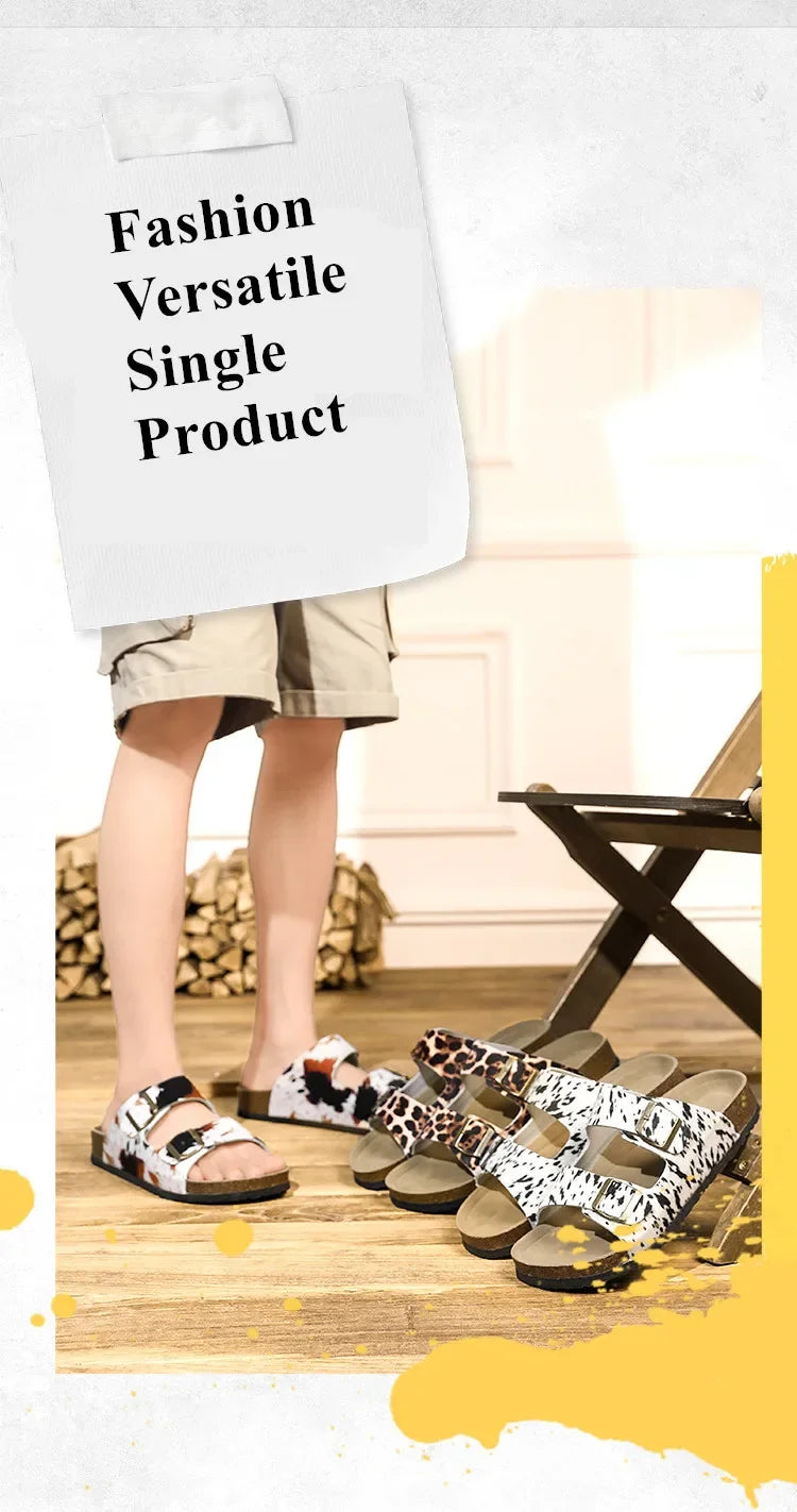 Summer Bestseller Cork Men's Flip-flops | Anti-slip Leopard Print Sandals