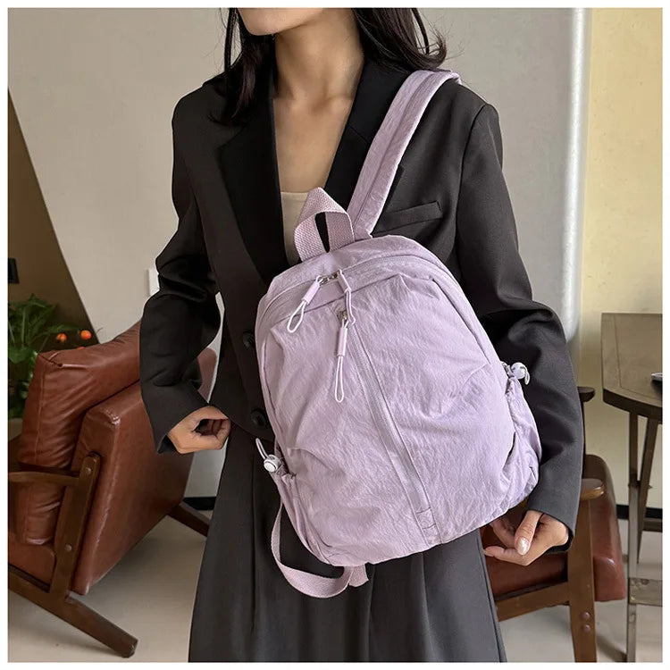 Lightweight Macaron Color Oxford Backpack for Women | Casual Chic bag