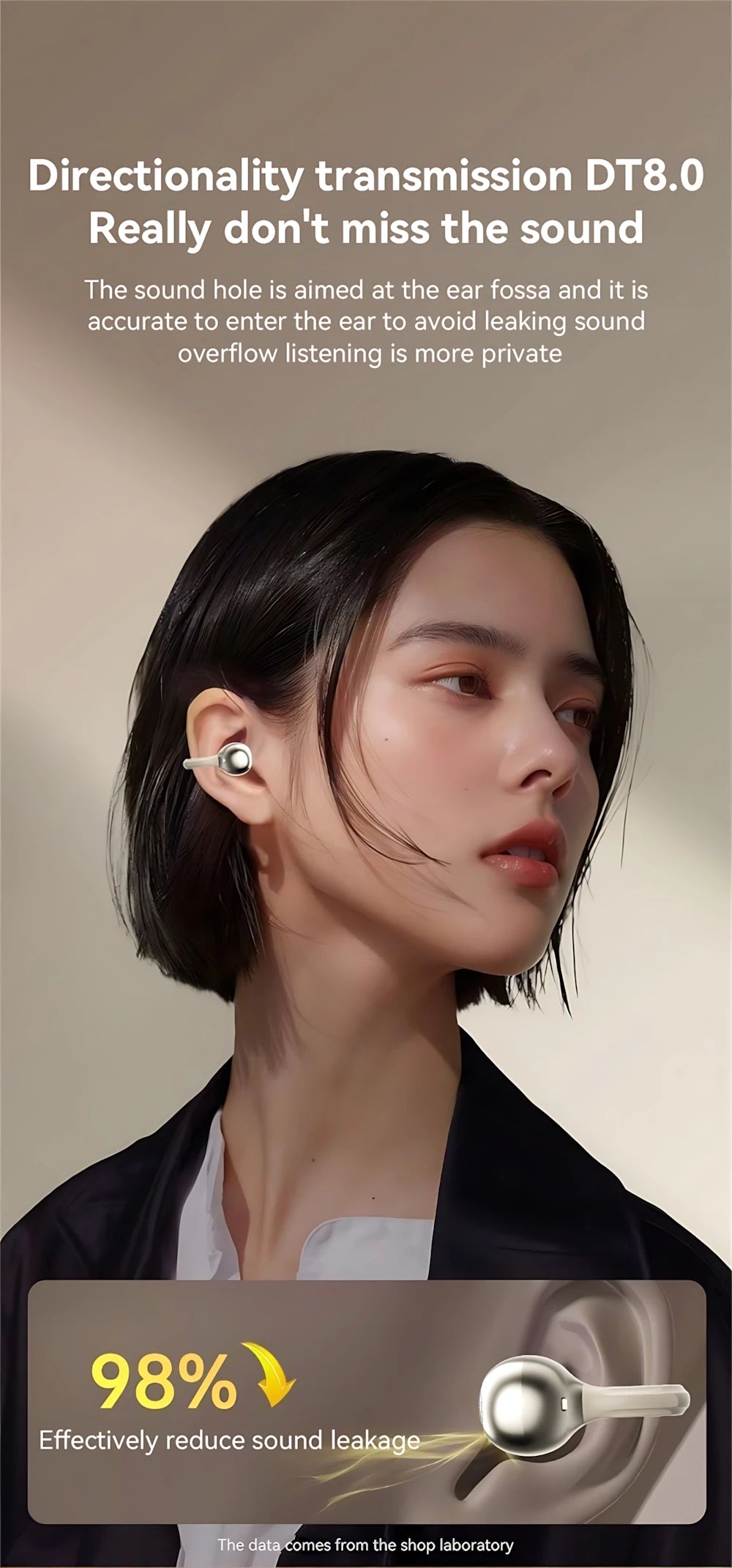 Bluetooth 5.3 Wireless Ear Clip Earphones | Noise Reduction Sports Earbuds