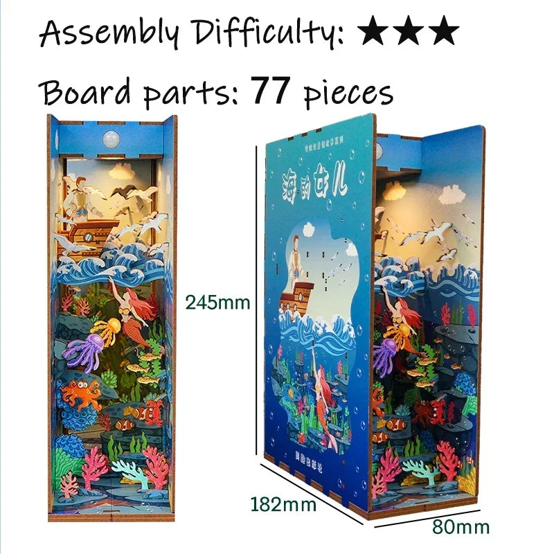 Kits insertables de estantería de madera para rincones de lectura (DIY) | Decoración miniatura creativa