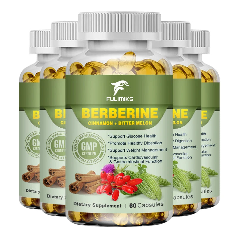 Berberine Capsules with Ceylon Cinnamon & Bitter Gourd | Immune & Heart Support