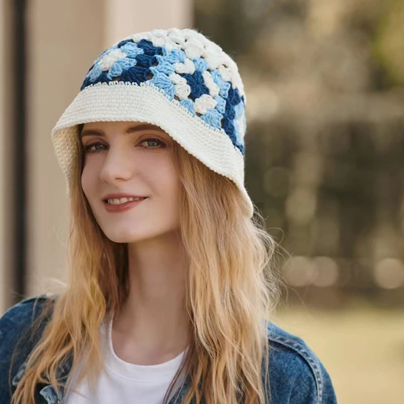 Women's Flower Crochet Bucket Hat | Handmade Spring Summer Style