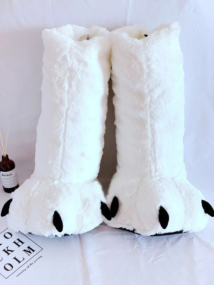 Cozy Bear Claw Plush Winter Slippers for Ultimate Comfort