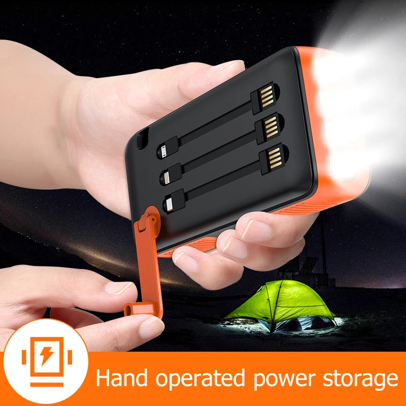 20000mAh Hand Crank Solar Power Bank | Waterproof Portable Charger