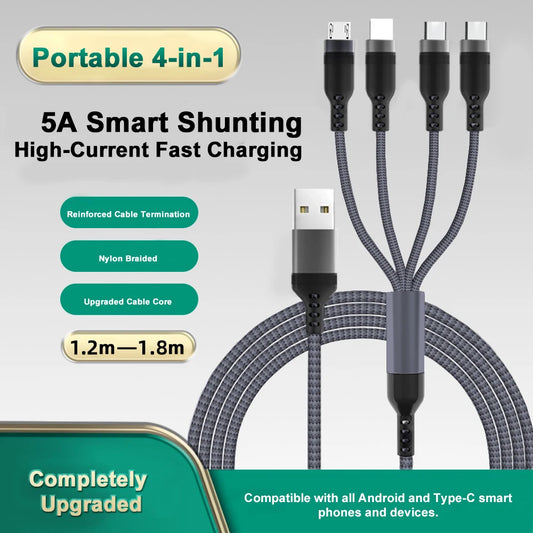4 in 1 Multi Charger Cable | Fast Charging USB Cable for All Devices
