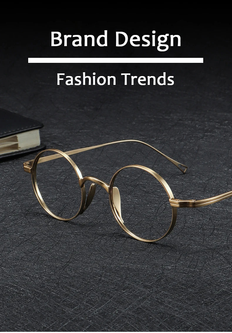 Ultra-Light Titanium Round Glasses Frames | Retro Unisex Eyewear