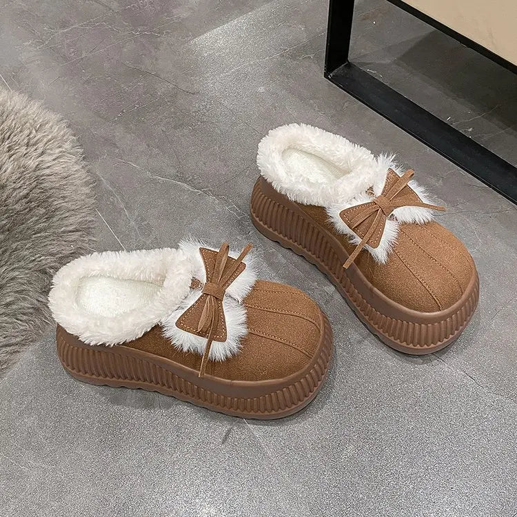 Women's Platform Fur Slippers | Cozy Stylish Winter Mules