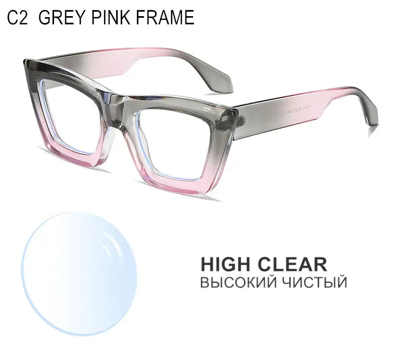 Custom Myopia Glasses | Stylish Butterfly Frame & Blue Light Blocking