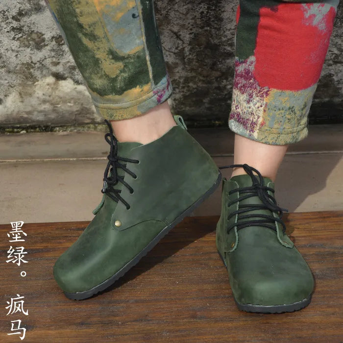 Handmade High Top Genuine Leather Shoes for Women | Stylish Comfort