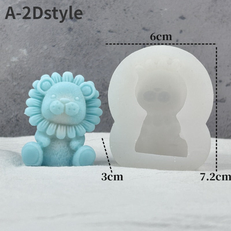Cute Lion Silicone Candle Mold for DIY Soap & Aromatherapy Kits