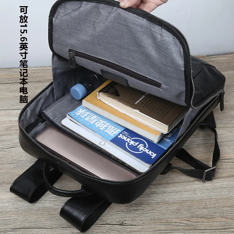 Men's Vintage Leather Backpack | High Capacity Computer Bag