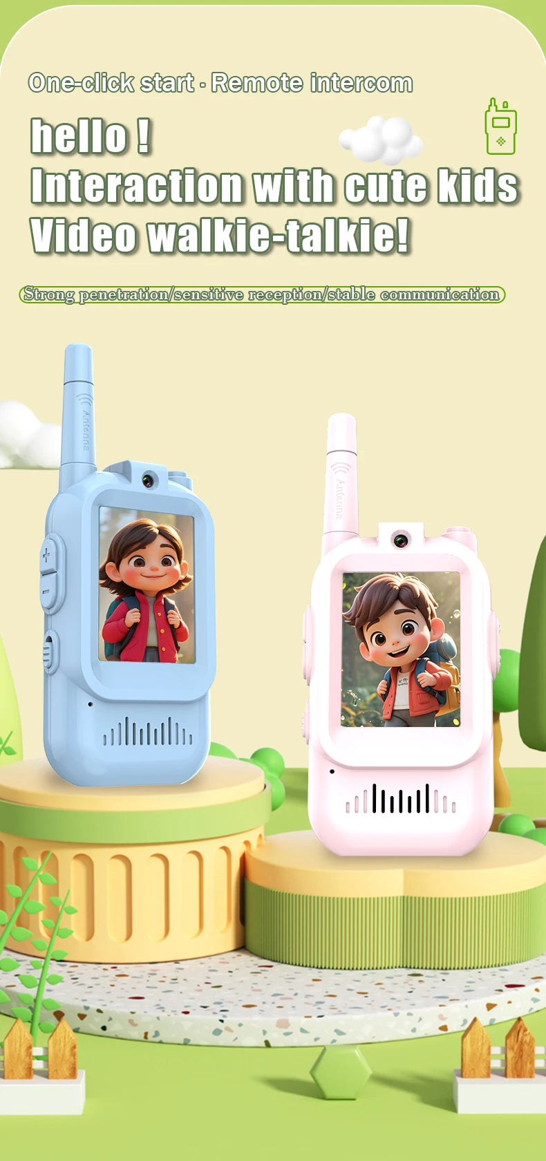 Kids Walkie Talkies with Video | Rechargeable Clear Sound Communication