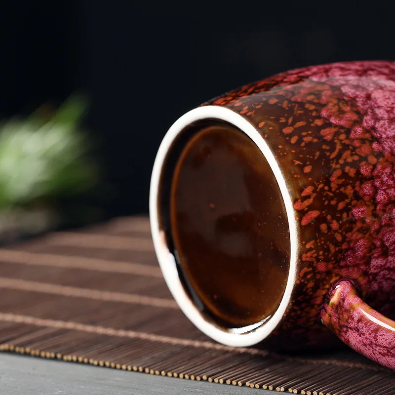 High-Capacity Ceramic Coffee Cup | Vintage Japanese Drinkware