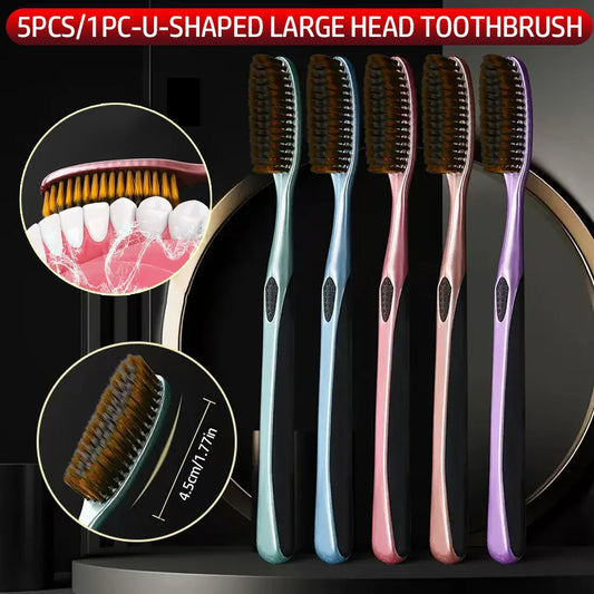 Juego de cepillos de dientes de cerdas suaves con cabeza grande | Cuidado suave y eficaz